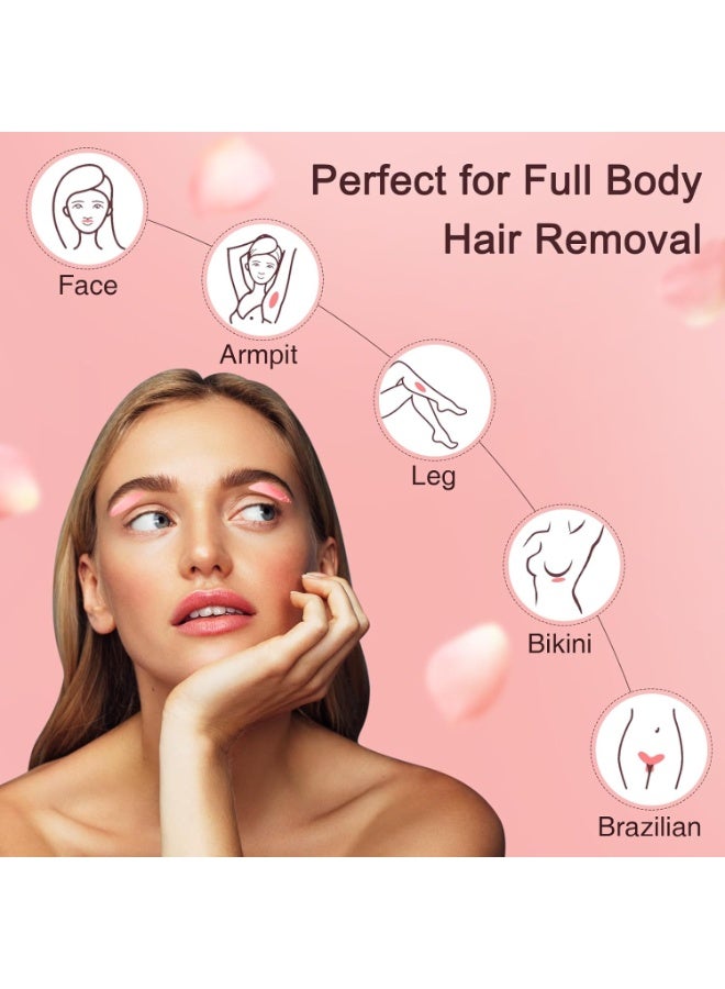 Hard Wax Beans for Painless Hair Removal, Brazilian Wax Beads for Face, Eyebrow, Bikini, Underarm, Back, Chest & Legs – 300g (10 oz) with 10 Wax Spatulas (Rose) - Image 5